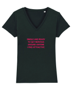 Single and ready Tricou mânecă scurtă guler V Damă Evoker