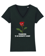 Trandafire, ti-ai scrantit ochii Tricou mânecă scurtă guler V Damă Evoker