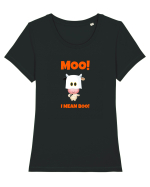 MOO! Tricou mânecă scurtă guler larg fitted Damă Expresser