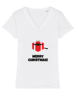 Craciun Fericit! Tricou mânecă scurtă guler V Damă Evoker