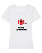 Craciun Fericit! Tricou mânecă scurtă guler larg fitted Damă Expresser