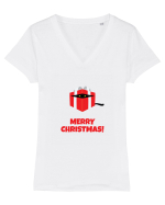 Craciun Fericit! Tricou mânecă scurtă guler V Damă Evoker
