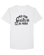 Inima bucuroasă de sărbători Tricou mânecă scurtă guler larg Bărbat Skater