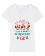 Search the Skies on Christmas Eve Tricou mânecă scurtă guler V Damă Evoker