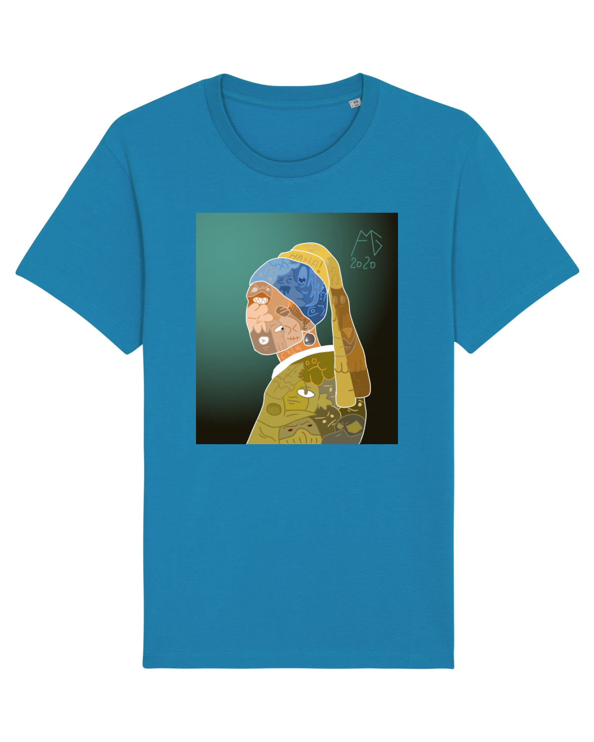 Tricou mânecă scurtă Unisex Rocker Azur
