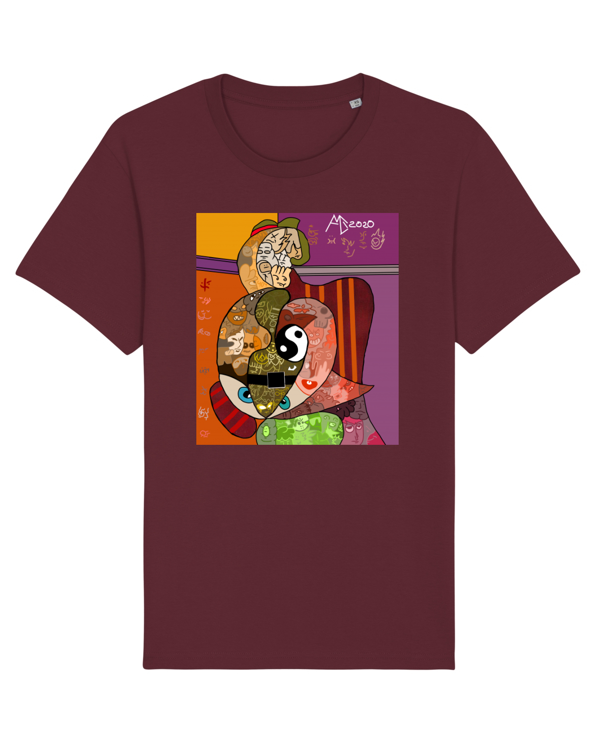 Tricou mânecă scurtă Unisex Rocker Burgundy