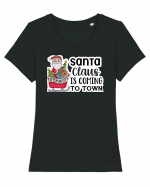 Santa Claus is Coming to Town Tricou mânecă scurtă guler larg fitted Damă Expresser