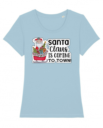 Santa Claus is Coming to Town Sky Blue