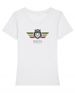 Rasta University Lion Logo Tricou mânecă scurtă guler larg fitted Damă Expresser