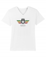 Rasta University Lion Logo Tricou mânecă scurtă guler V Bărbat Presenter