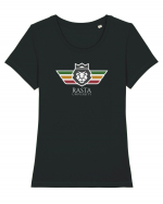 Rasta University Lion Logo Tricou mânecă scurtă guler larg fitted Damă Expresser