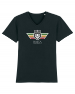 Rasta University Lion Logo Tricou mânecă scurtă guler V Bărbat Presenter