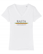 Rasta University Logo Tricou mânecă scurtă guler V Damă Evoker