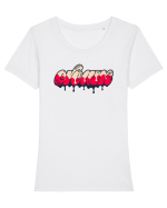 Cream Tricou mânecă scurtă guler larg fitted Damă Expresser