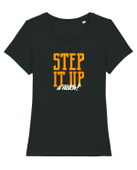 Step it Up a Notch! Tricou mânecă scurtă guler larg fitted Damă Expresser
