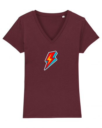 Retro  Lightning Bolt Burgundy