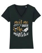 Mă găsești sub vâsc Tricou mânecă scurtă guler V Damă Evoker