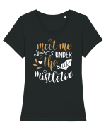 Mă găsești sub vâsc Tricou mânecă scurtă guler larg fitted Damă Expresser