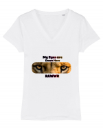 Lion Eyes Tricou mânecă scurtă guler V Damă Evoker