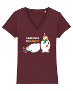 Vrei să-mi pupi morcovul? Tricou mânecă scurtă guler V Damă Evoker
