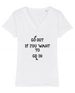 go out Tricou mânecă scurtă guler V Damă Evoker