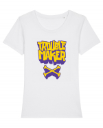 Trouble Maker II Tricou mânecă scurtă guler larg fitted Damă Expresser
