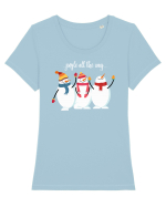 Trei oameni de zăpadă Tricou mânecă scurtă guler larg fitted Damă Expresser