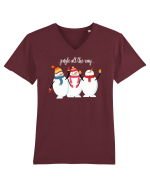 Trei oameni de zăpadă Tricou mânecă scurtă guler V Bărbat Presenter