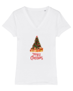 Merry Christmas! Tricou mânecă scurtă guler V Damă Evoker