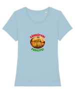 Sarbatori Fericite! Tricou mânecă scurtă guler larg fitted Damă Expresser