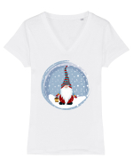 Elf în zăpadă Tricou mânecă scurtă guler V Damă Evoker