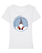Elf în zăpadă Tricou mânecă scurtă guler larg fitted Damă Expresser