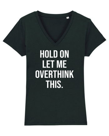 Overthinking - scris alb Black