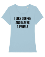 I like coffee - negru Tricou mânecă scurtă guler larg fitted Damă Expresser