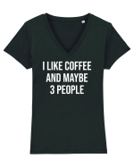 I like coffee - alb Tricou mânecă scurtă guler V Damă Evoker