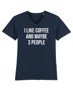 I like coffee - alb Tricou mânecă scurtă guler V Bărbat Presenter