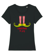 Crăciunul e bucurie Tricou mânecă scurtă guler larg fitted Damă Expresser