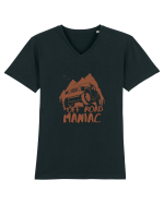 Off Road Maniac full Brown Tricou mânecă scurtă guler V Bărbat Presenter