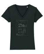 Sania lui Mos Craciun Tricou mânecă scurtă guler V Damă Evoker