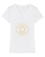 Eye Tricou mânecă scurtă guler V Damă Evoker