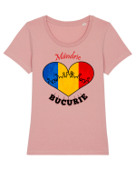 Tricolor România Tricou mânecă scurtă guler larg fitted Damă Expresser