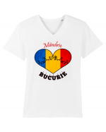 Tricolor România Tricou mânecă scurtă guler V Bărbat Presenter