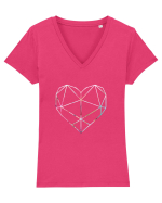 Cubic design - Inima Tricou mânecă scurtă guler V Damă Evoker