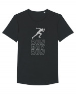 Run Boy Run Tricou mânecă scurtă guler larg Bărbat Skater