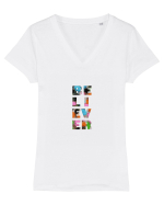 Believer Tricou mânecă scurtă guler V Damă Evoker