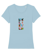 Believer Tricou mânecă scurtă guler larg fitted Damă Expresser