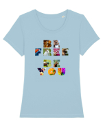 Be you! Tricou mânecă scurtă guler larg fitted Damă Expresser