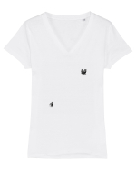 Wiener Dog Tricou mânecă scurtă guler V Damă Evoker
