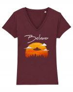 Believer OZN Tricou mânecă scurtă guler V Damă Evoker