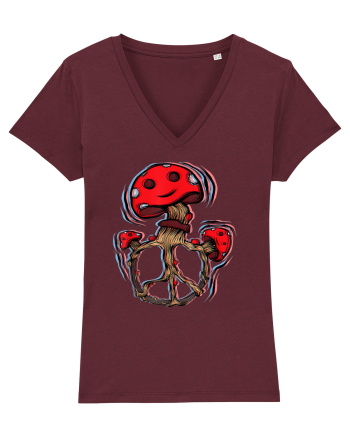 Trippy Magic Mushrooms Burgundy